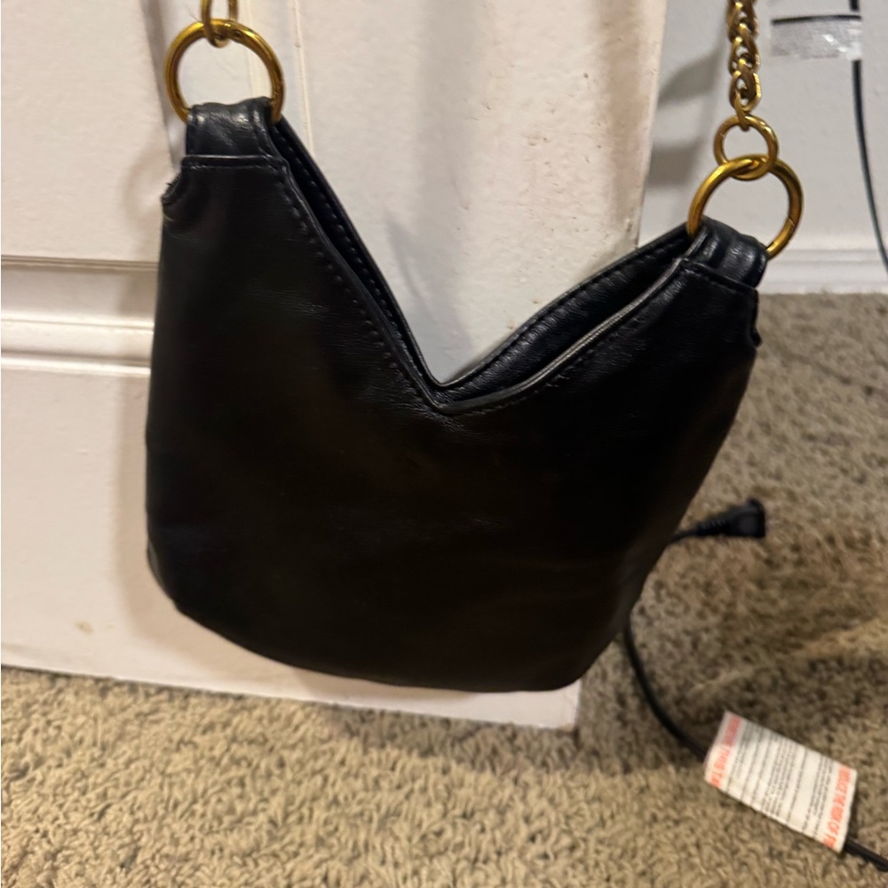 Anthropologie Elegant Black Leather Shoulder Bag